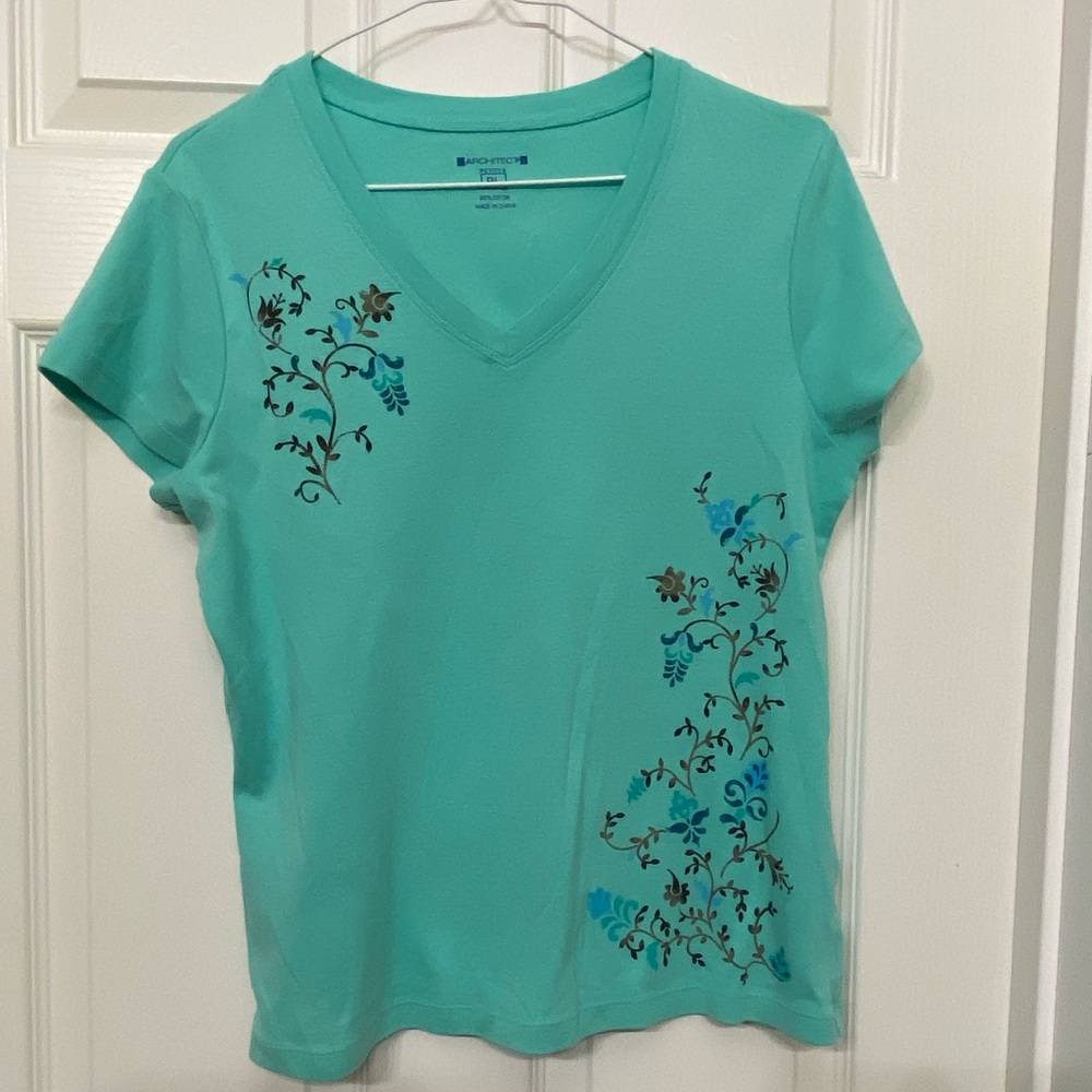 Women’s Architect Petites L Green Floral Top